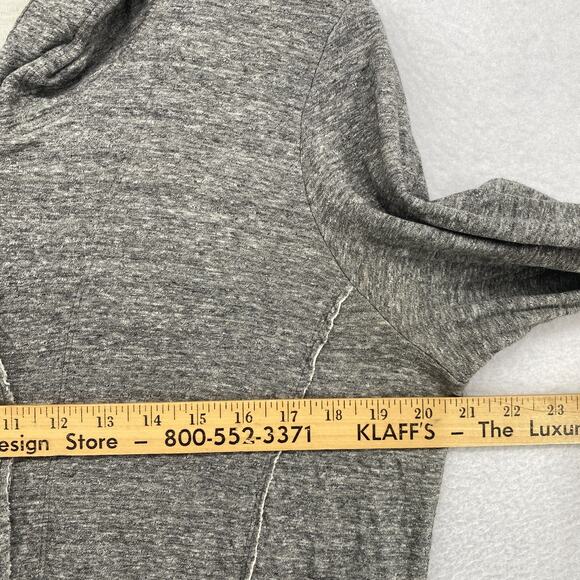 EILEEN FISHER Sweater S Cotton Double Layer Button Up Cardigan Hoodie Gray - Picture 10 of 14